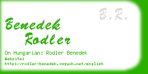 benedek rodler business card